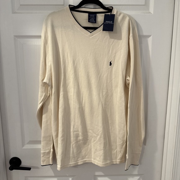 Polo Ralph Lauren Other - Polo Ralph Lauren Sleepwear Shirt Men's 2XL Ivory Thermal Knit Long Sleeve NWT